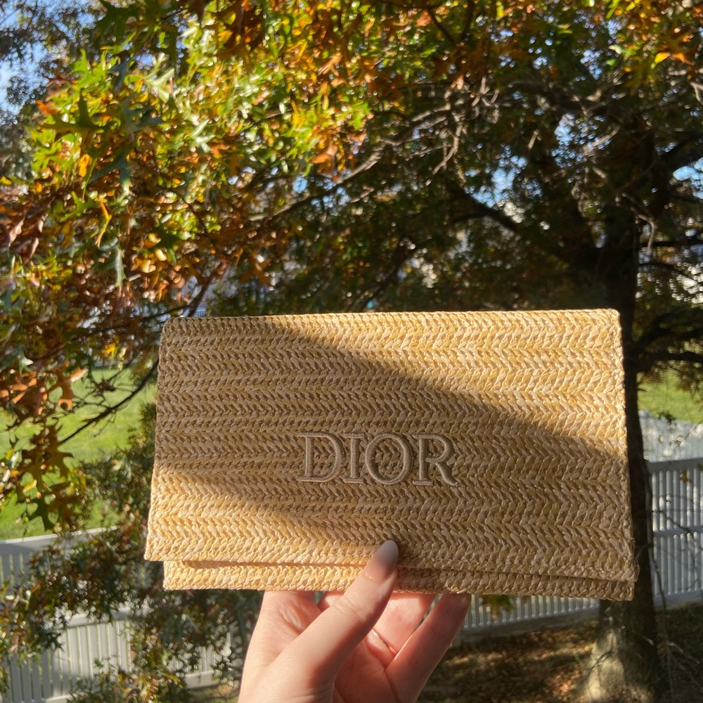 Dior Beauty 2023 Limited Edition Rattan Beige Clutch Pouch